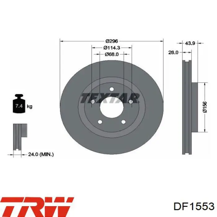 Disco de freno delantero ABS 15720