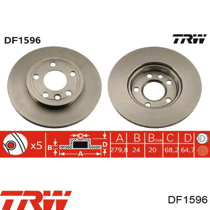 Frenos delanteros TRW DF1596 precio, desde 38,27 EUR