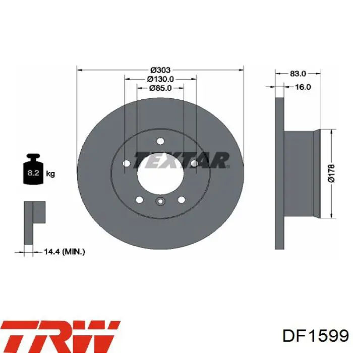 Comprar DF1599 TRW Freno de disco delantero