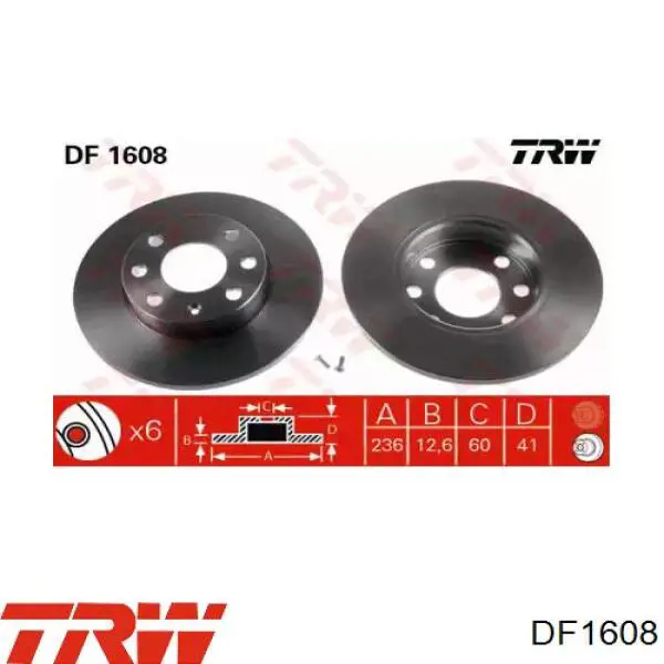 Frenos delanteros TRW DF1608 precio, desde 20,71 EUR