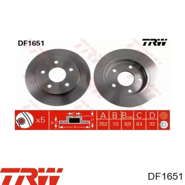 Frenos traseros TRW DF1651