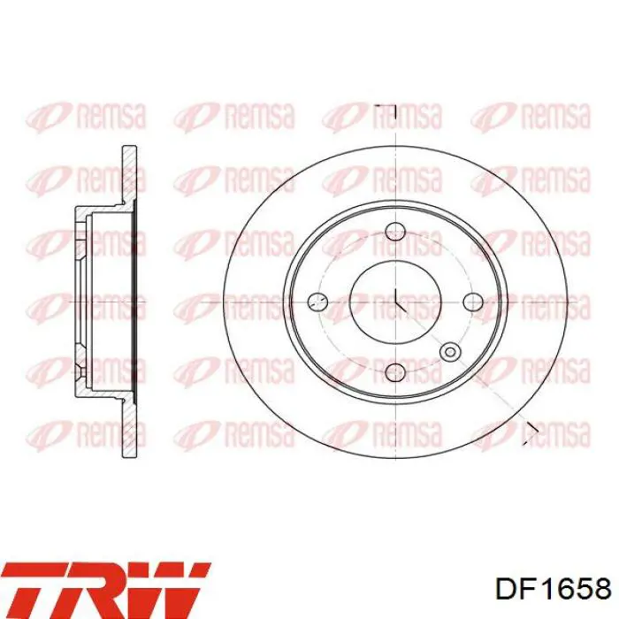 Disco de freno DF1658 TRW