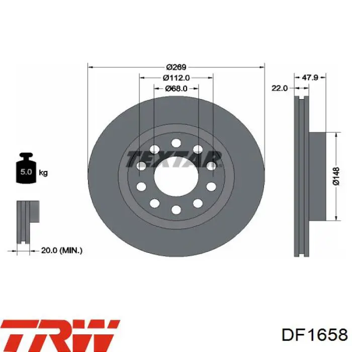 Comprar DF1658 TRW Freno de disco delantero