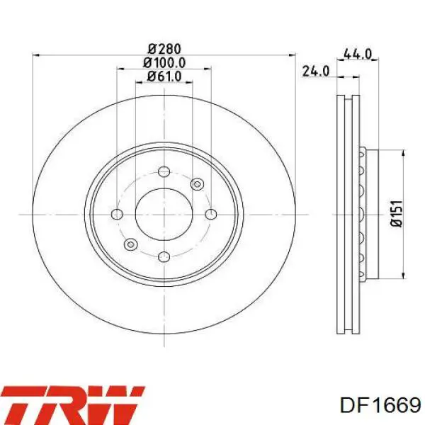 Frenos traseros TRW DF1669