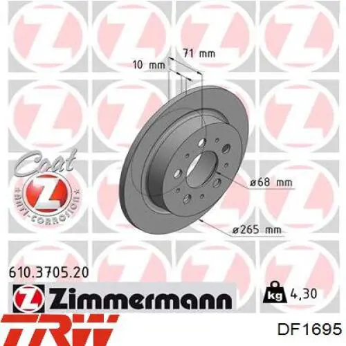 Frenos traseros ABS 15955