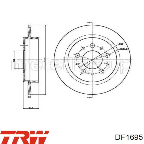 15955 ABS Freno de disco trasero