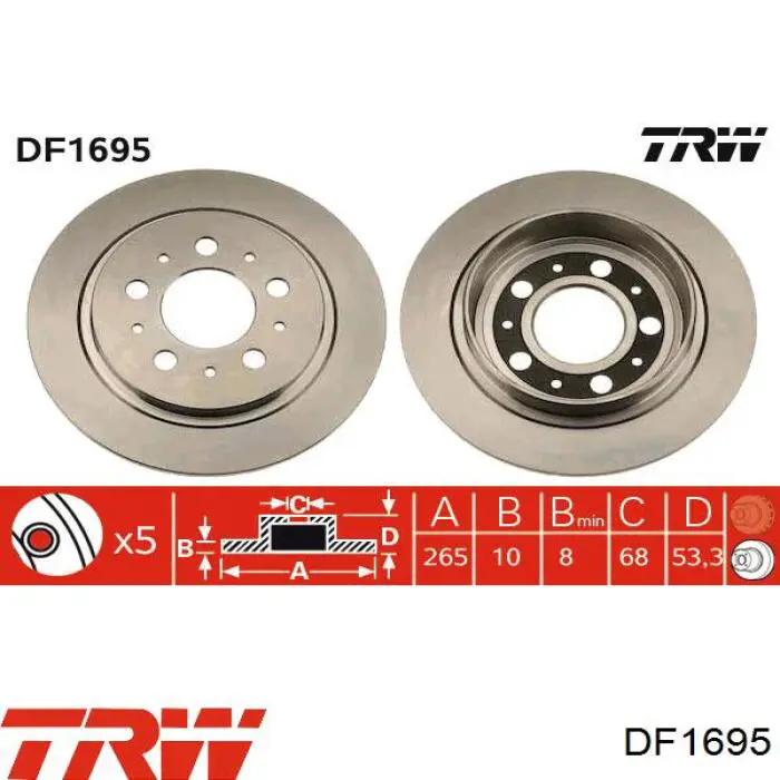 Disco de freno trasero ABS 15955 precio, desde 36,42 EUR