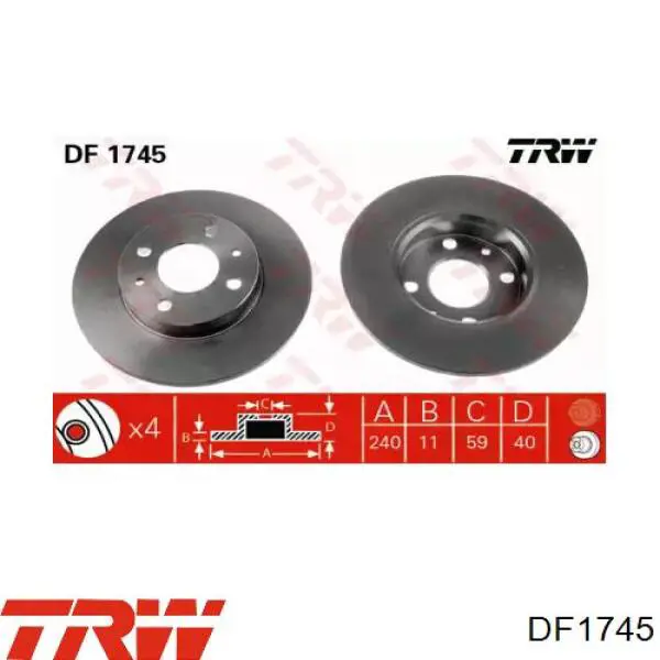 Disco de freno trasero Alfa Romeo 146 930