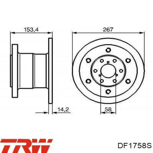 Disco de freno DF1758S TRW