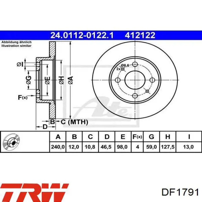 Comprar DF1791 TRW Freno de disco delantero