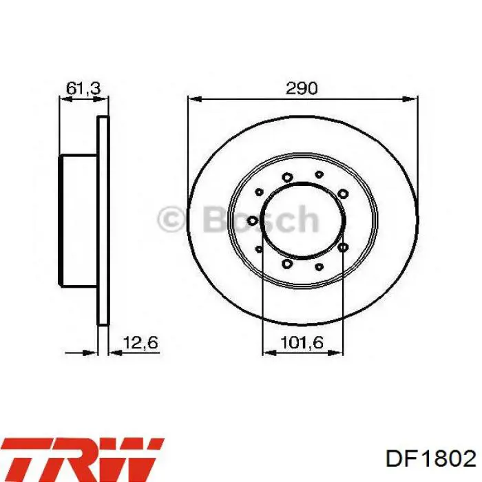 DF1802 TRW Freno de disco trasero