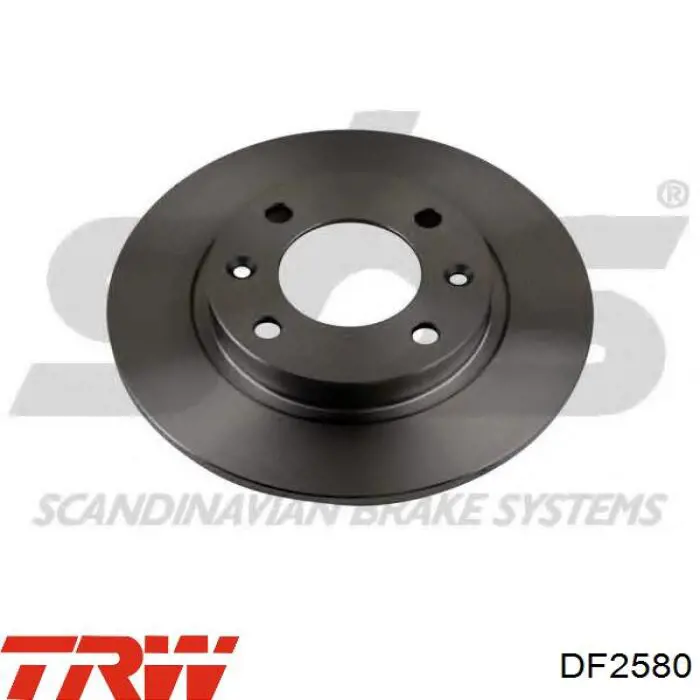 Disco de freno trasero DF2580 TRW