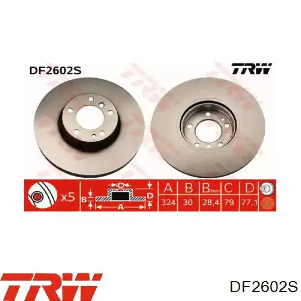 Comprar DF2602S TRW Freno de disco delantero