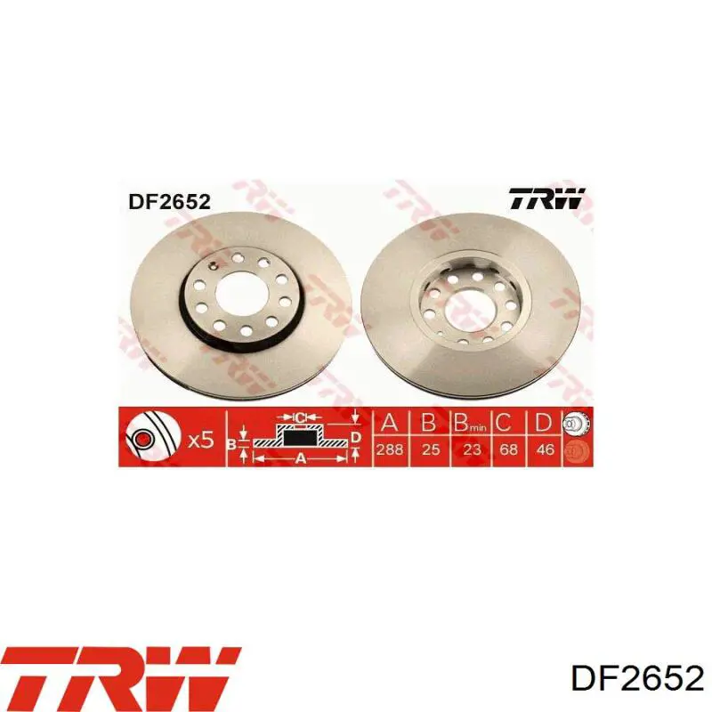 Comprar DF2652 TRW Freno de disco delantero