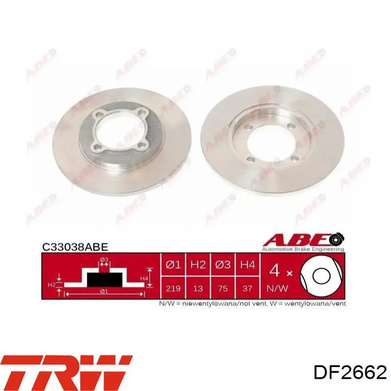 Disco de freno DA0133251 Hyundai/Kia