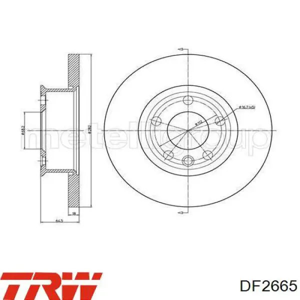 Disco de freno delantero TRW DF2665