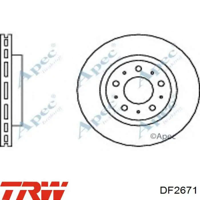 Disco de freno delantero TRW DF2671