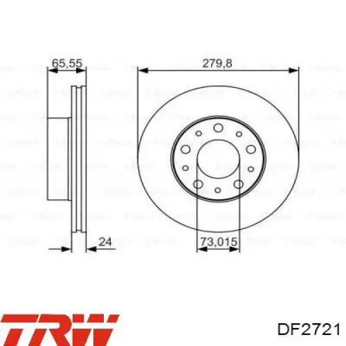Disco de freno delantero TRW DF2721