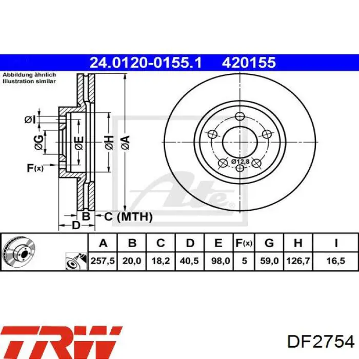 Comprar DF2754 TRW Freno de disco delantero
