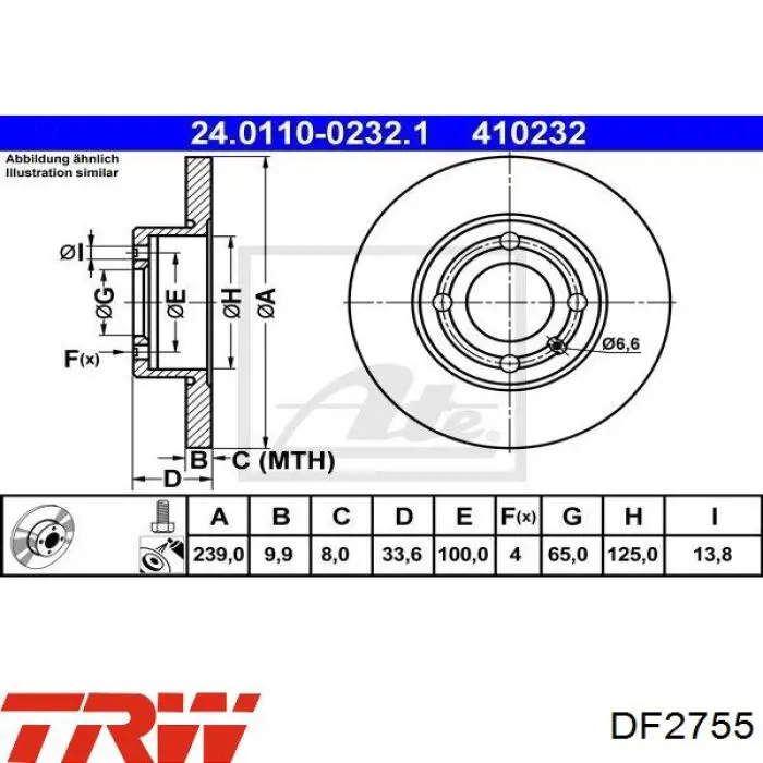 Comprar DF2755 TRW Freno de disco delantero