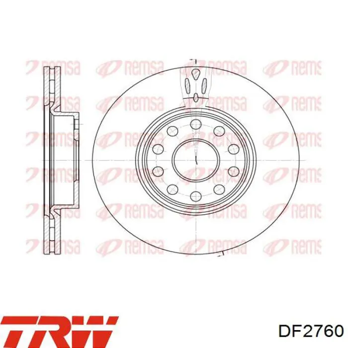 DF2760 TRW disco de freno delantero