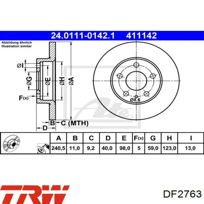 BG2914 Delphi disco de freno trasero