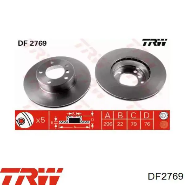 Frenos delanteros TRW DF2769 precio, desde 43,18 EUR