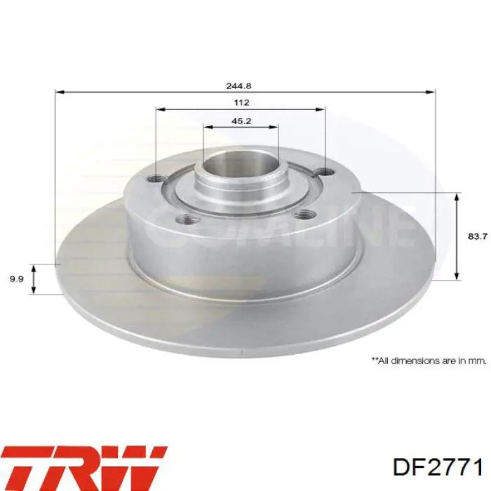 Disco de freno trasero TRW DF2771 precio, desde 32,28 EUR