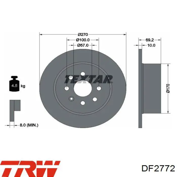 Frenos traseros TRW DF2772