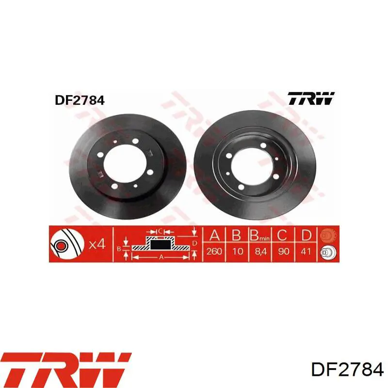 Comprar DF2784 TRW Disco de freno trasero