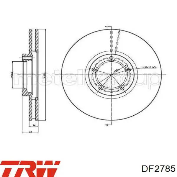 Disco de freno delantero TRW DF1623