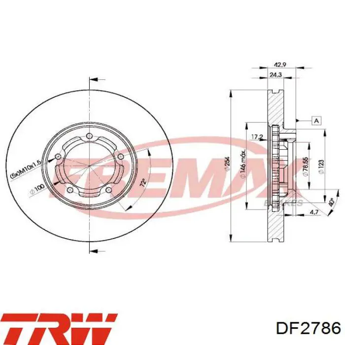 Freno de disco delantero Ford Transit 4 E