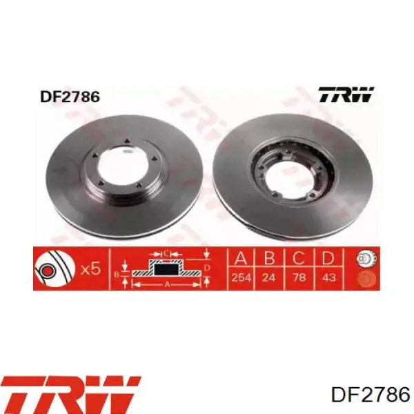 Disco de freno DF2786 TRW