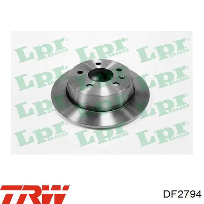 Disco de freno trasero DF2794 TRW