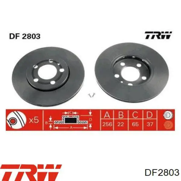 Frenos delanteros TRW DF2803 precio, desde 28,67 EUR