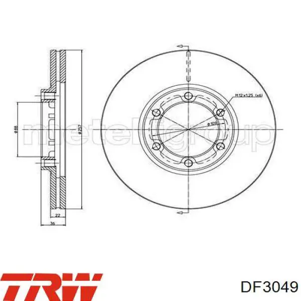 Comprar DF3049 TRW Freno de disco delantero