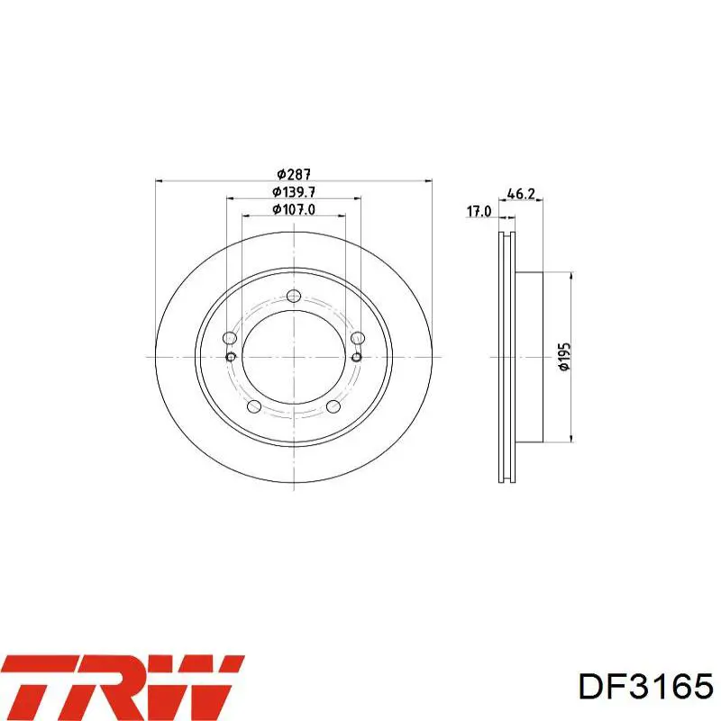 Disco de freno delantero TRW DF3165