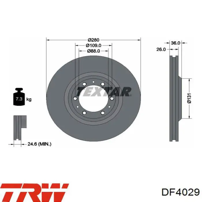 Comprar DF4029 TRW Freno de disco delantero