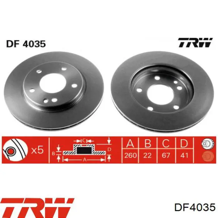 Frenos delanteros TRW DF4035 precio, desde 32,02 EUR