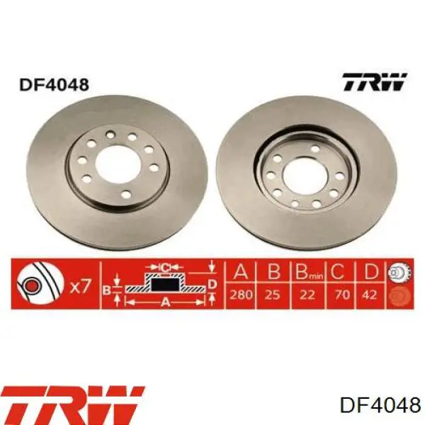 DF4048 TRW disco de freno delantero