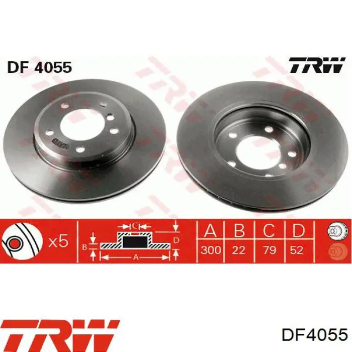 DF4055 TRW disco de freno delantero