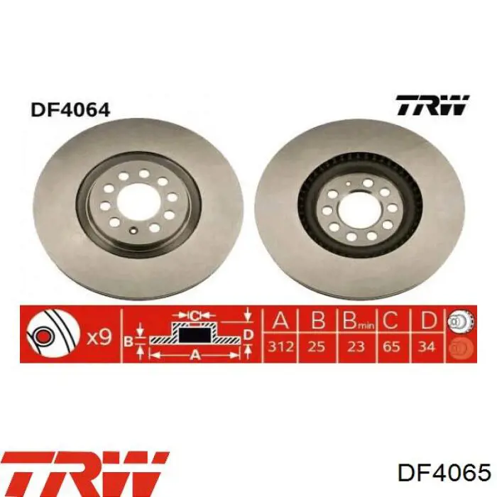 Frenos traseros TRW DF4065