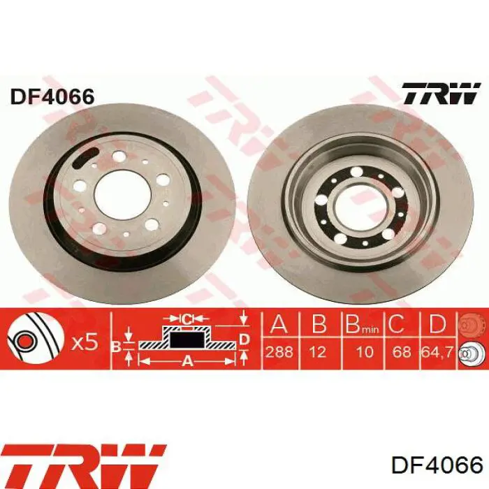 BDR184710 Open Parts disco de freno trasero