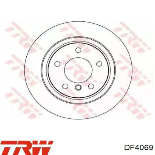 Disco de freno trasero DF4069 TRW