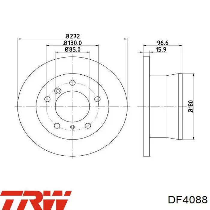 Disco de freno trasero TRW DF4088 precio, desde 38,17 EUR