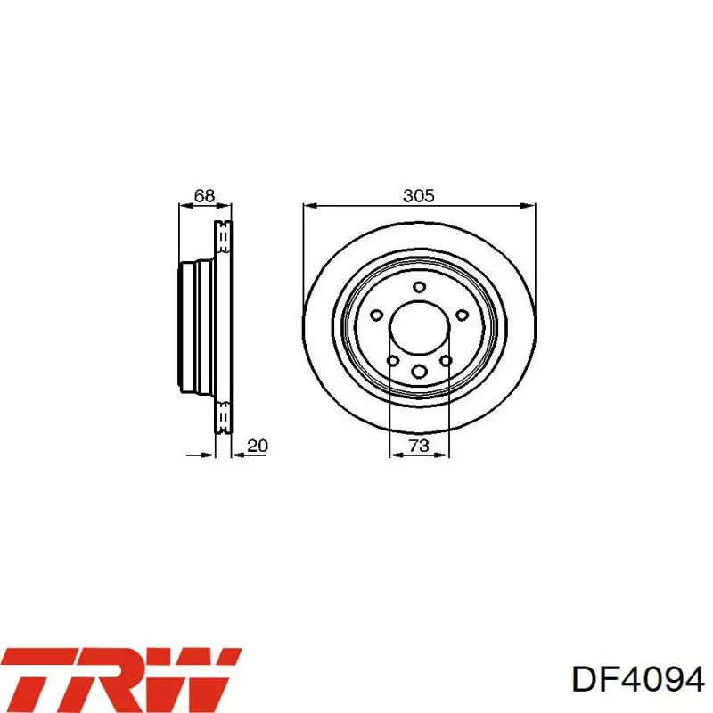 Disco de freno trasero 44139 Febi