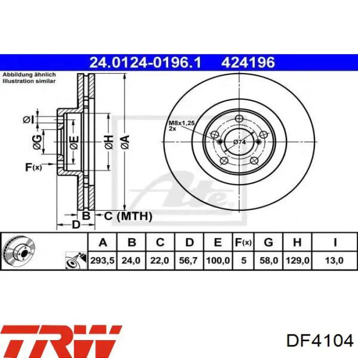 Freno de disco delantero Subaru Impreza 1 GC