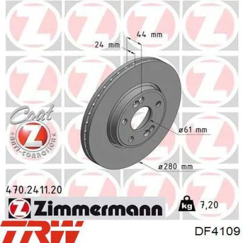Comprar DF4109 TRW Freno de disco delantero