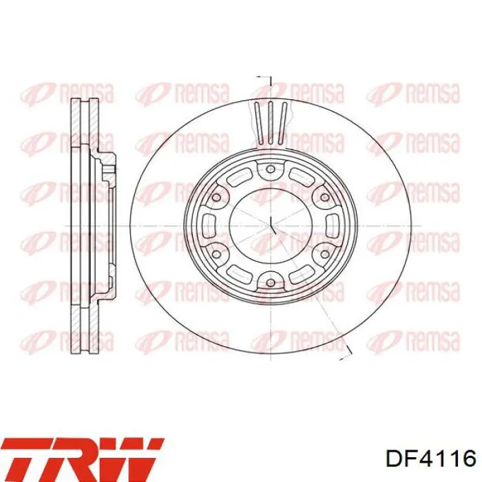 DF4116 TRW freno de disco delantero