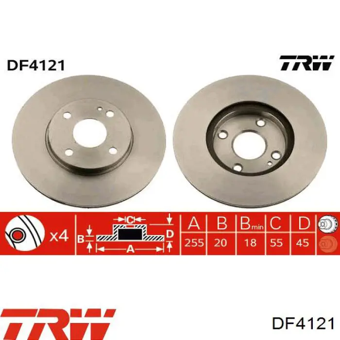 DF4121 TRW freno de disco delantero